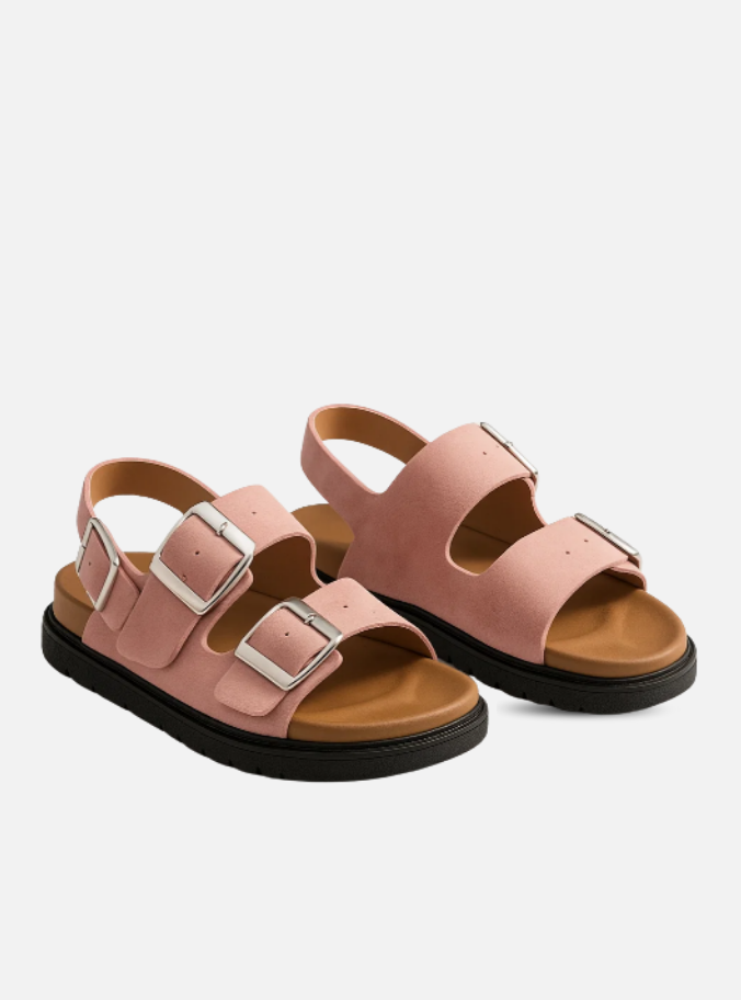 Sandália Papete - Rosa com tira traseira