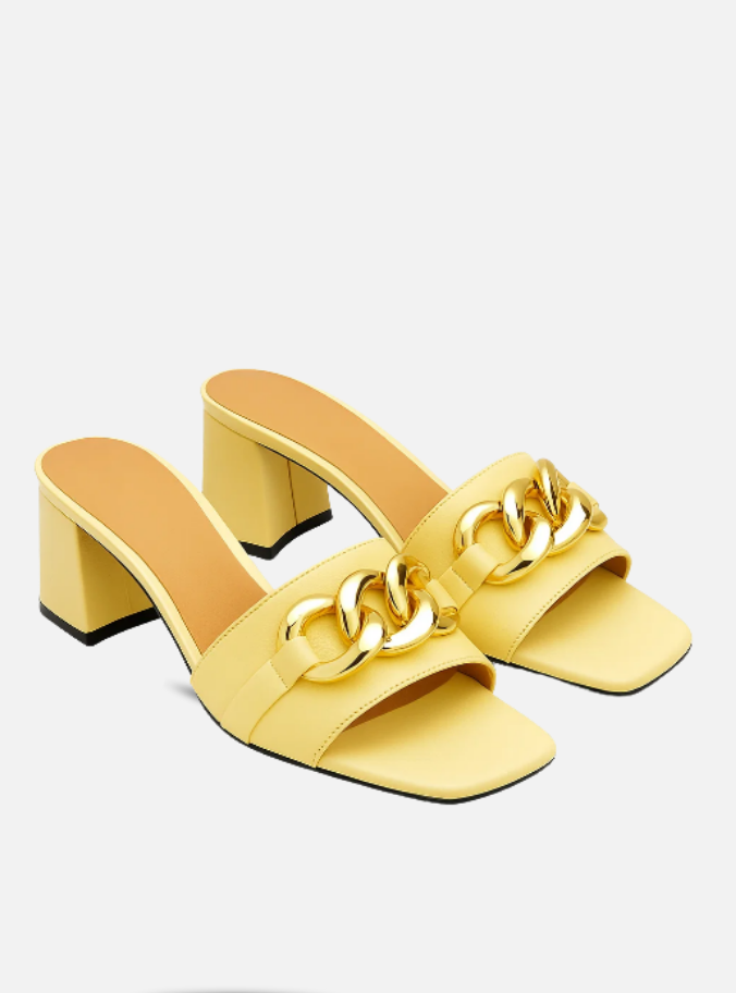 Mule Com Corrente dourada - Amarela