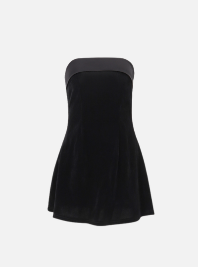 One-Word Collar Strapless Dress