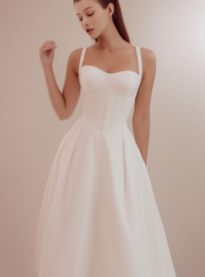 Waist-Slimming Halter Dress