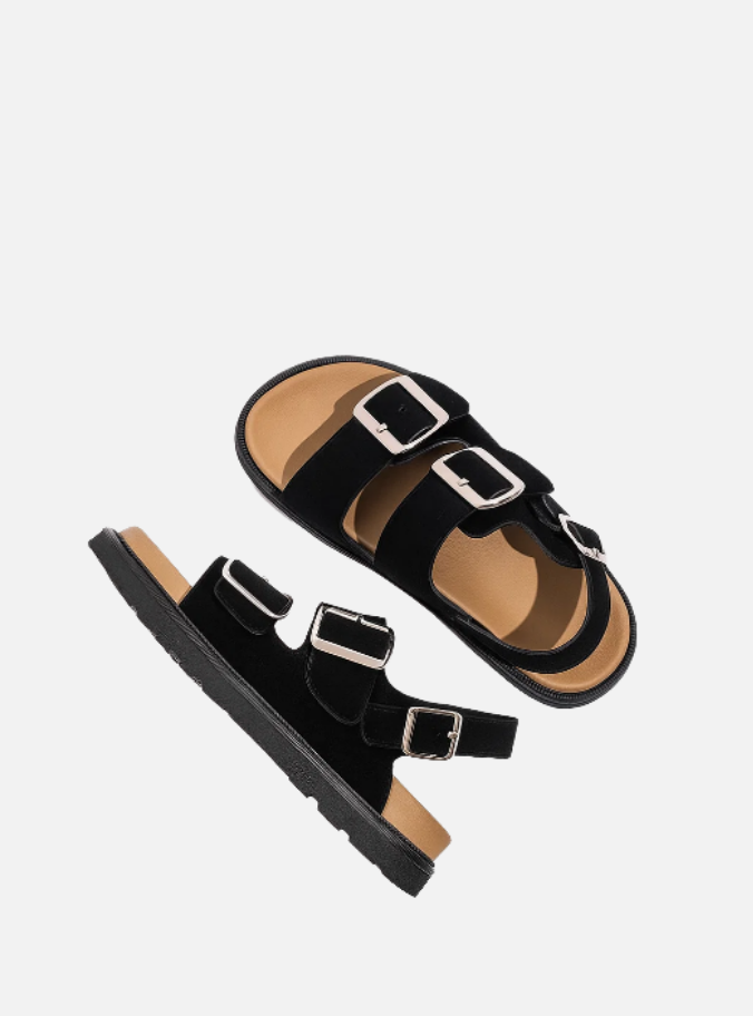 Sandália Papete - Preta com tira traseira