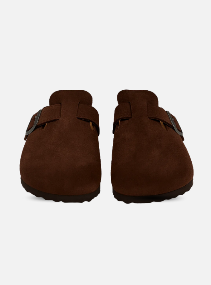 Sandália clog  feminina - café