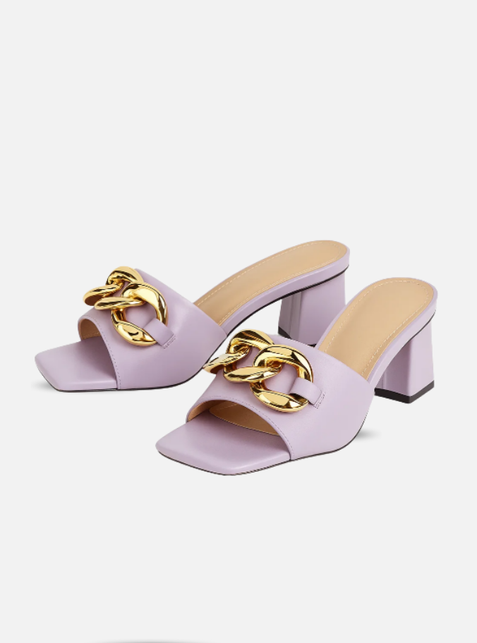 Mule Com Corrente dourada - Roxo
