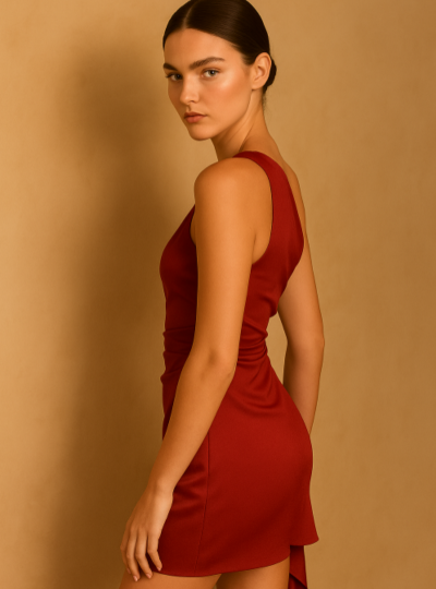 Vestido estilo bandagem ombro a ombro