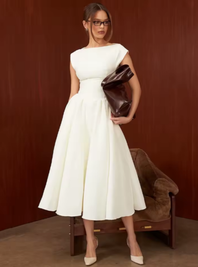 Women's French-style mid-length dress