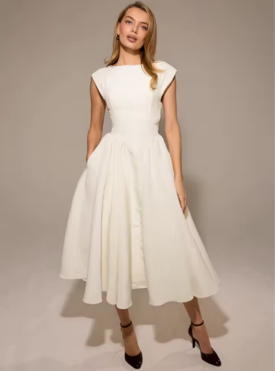 Women's French-style mid-length dress